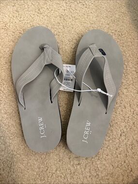 J. Crew Men’s Light Gray Suede Thong Sandals